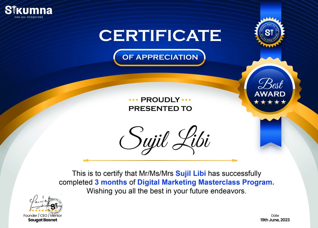 certificate of digital marketing